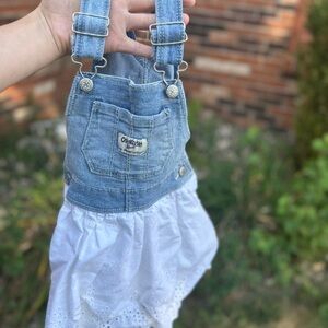 OshKosh B'gosh Denim and White Eyelet Skirtall